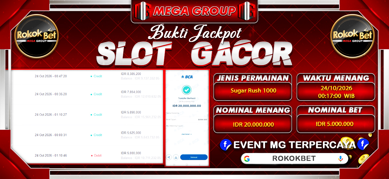 Bukti JP situs Rokokbet hari Sabtu, 24 Oktober 2026