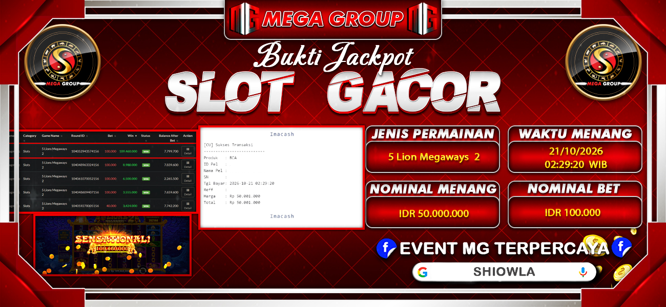 Bukti JP situs Shiowla hari Rabu, 21 Oktober 2026