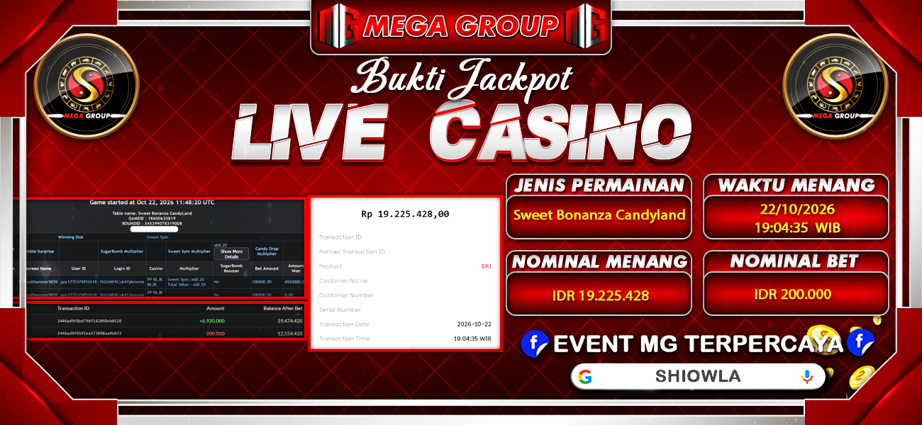 Bukti JP situs Shiowla hari Kamis, 22 Oktober 2026